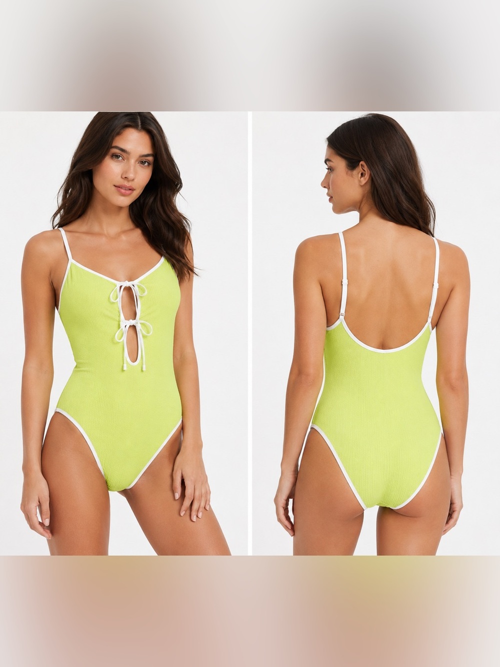 Sanctuary Ribbed Tie Front One Piece Swimsuit Size M NWT $88